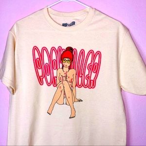 vintage red head animated girl graphic tee